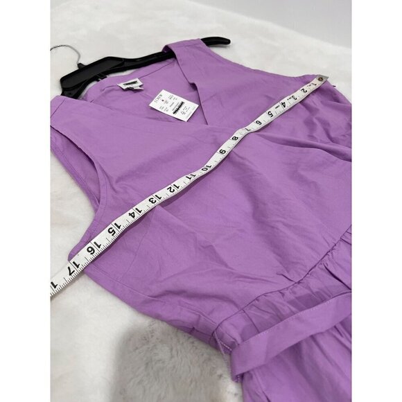 New J. Crew Size 10 Faux-Wrap Sleeveless Mini Dress Purple *Stain* - Picture 5 of 12